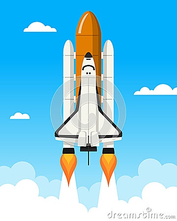 Space Shuttle Launching Ramp Vector Illustration