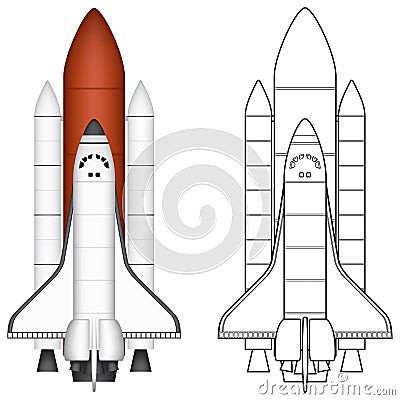 Space Shuttle Cartoon Illustration