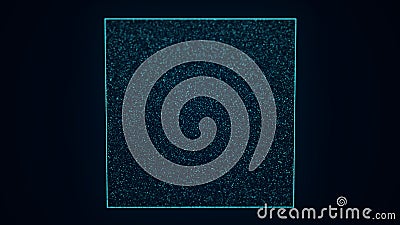 Space square portal to another world. Network connection structure cyberspace with moving particle in the galaxy. Teleport Stock Photo