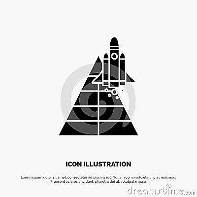 Space, Station, Aircraft, Spacecraft, Launch solid Glyph Icon vector Vector Illustration