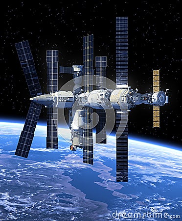 Space Station In Space. Stock Photo