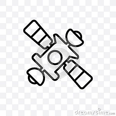 Space station vector linear icon isolated on transparent background, Space station transparency concept can be used for web and mo Vector Illustration