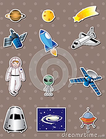 Space stickers Vector Illustration