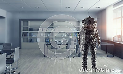 Space suit design. Mixed media . Mixed media Stock Photo