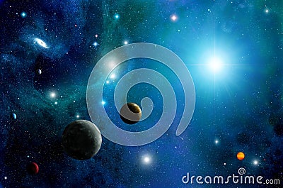 Space Stars and Planets Stock Photo