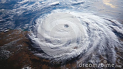 A satellite view captures the immense power of a tropical cyclone, Ai Generated Stock Photo