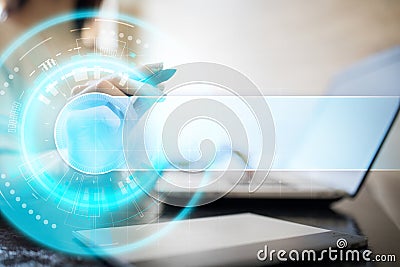 Space for text on Abstract background. Innovation technology internet and modern business concept. Stock Photo