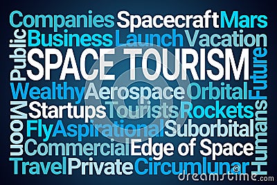 Space Tourism Word Cloud Stock Photo