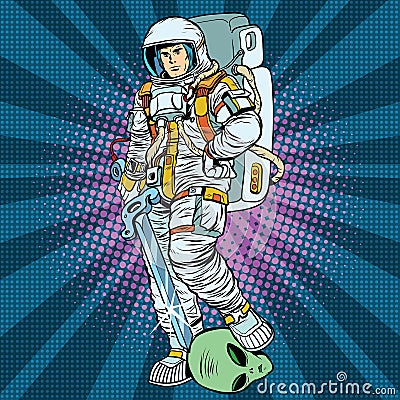 Space warrior is the winner alien Vector Illustration