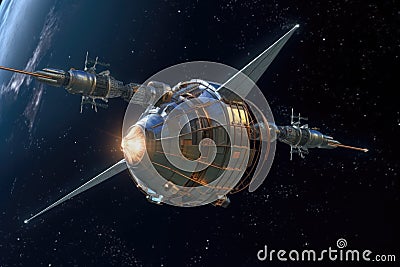 spacecraft with magneto-inertial propulsion Stock Photo