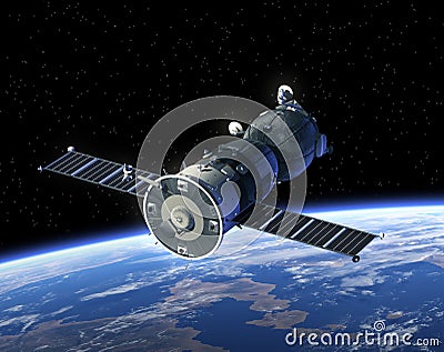 Spacecraft In Space Stock Photo