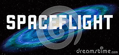 Spaceflight theme with galaxy background Stock Photo