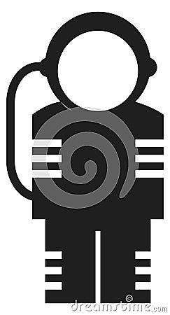 Spaceman suit black icon. Astronaut helmet symbol Vector Illustration