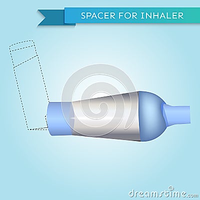 Spacer for inhaler in vector Vector Illustration