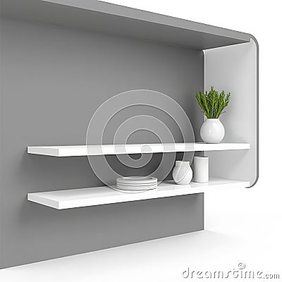 SpaceSaving Minimalist Shelf Design Modern Storage Solutions for Small Spaces Stock Photo
