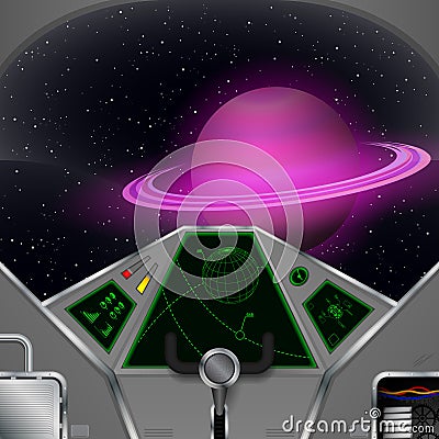 Spaceship cabin Vector Illustration