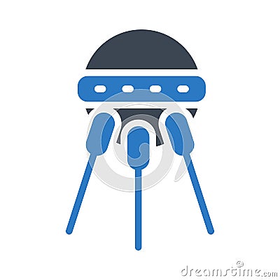 Spaceship glyph colour vector icon Vector Illustration