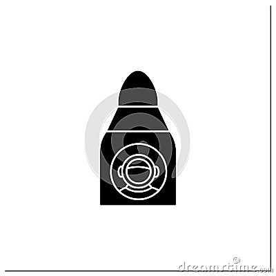 Spaceship glyph icon Vector Illustration