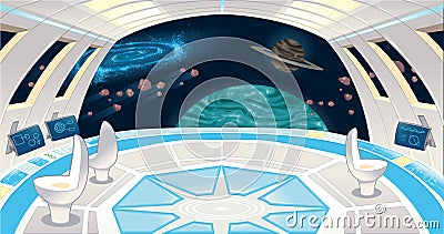 Spaceship interior. Vector Illustration