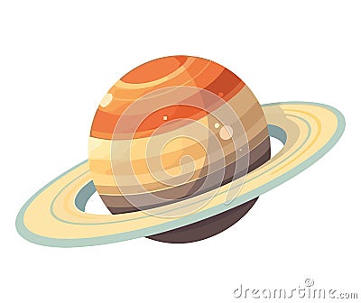 Spaceship orbiting planet in design Vector Illustration