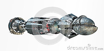 Spaceship with Warp Drive Stock Photo