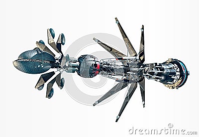 Spaceship with Warp Drive Stock Photo