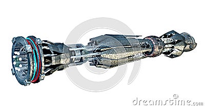 Spaceship with Warp Drive Stock Photo