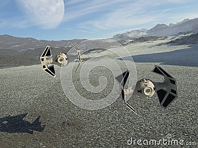 Spaceships on patrol Stock Photo