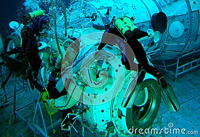 Spacewalk Training in the Water Editorial Stock Photo
