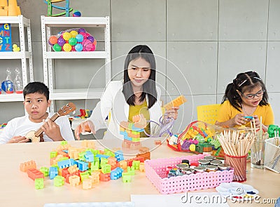 Spacial classroom of disabled kids or autism child Stock Photo