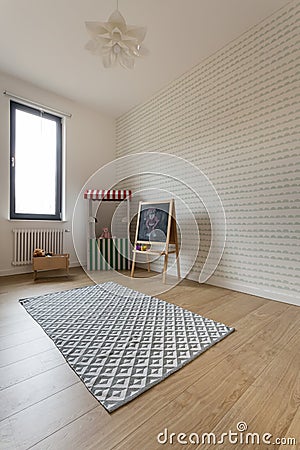 Spacious baby`s room Stock Photo