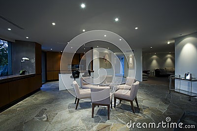 Spacious Dining Room In House Stock Photo