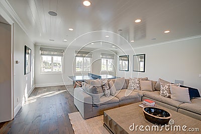 Modern Mansion Family Room Stock Photo