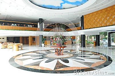 The spacious hotel lobby Stock Photo