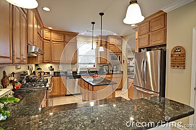 Spacious kitchen Stock Photo