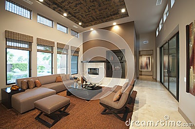 Spacious Living Room Stock Photo