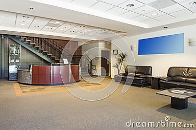 Spacious office lobby Stock Photo