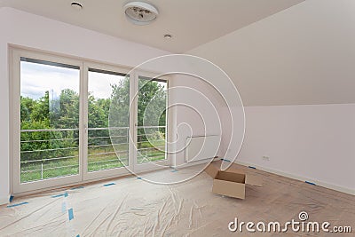 Spacious room being renovated Stock Photo