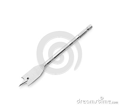 Spade drill bit isolated on white. Carpenter`s tool Stock Photo