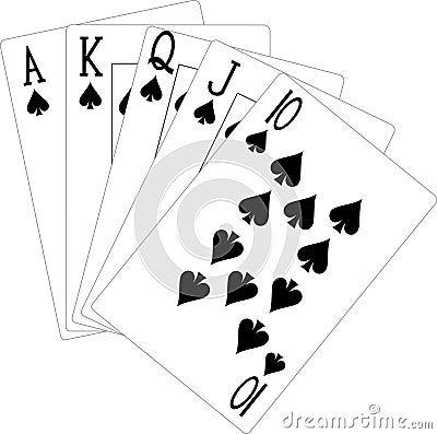 Spade Flush Illustration Stock Photo