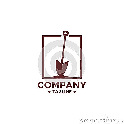 Spade or shovel logo design Vector Illustration