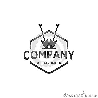 Spade or shovel logo design Vector Illustration