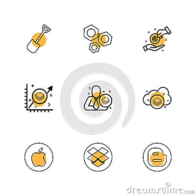 spade , nut , apple , dropbox , blogger, crypto currency , stratis , money, coins , crypto , currency, dollar, graph , Vector Illustration