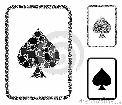 Spades gambling card Mosaic Icon of Tuberous Parts Stock Photo