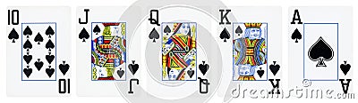 Spades Suit Playing Cards - isolated on white Stock Photo