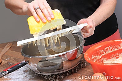 Spaetzle on cockroach Stock Photo