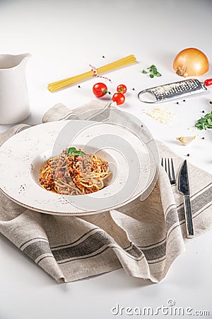 Spagetti Pasta with Bolognese Stock Photo