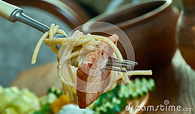 Spaghetti al guanciale Stock Photo