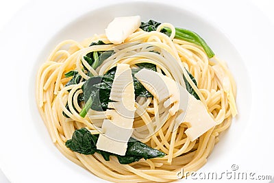 Spaghetti with Bamboo shoot Stock Photo