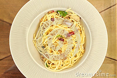 Spaghetti with clams Stock Photo